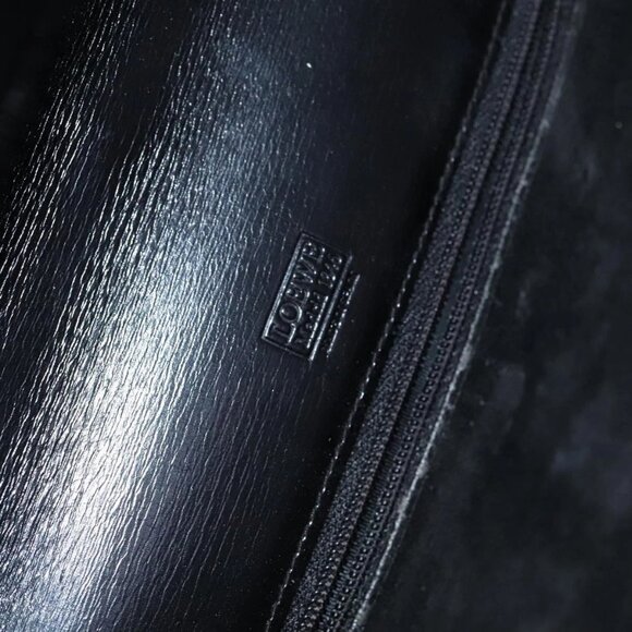 LOEWE Anagram Shoulder Bag Leather Black Auth - Picture 11 of 16